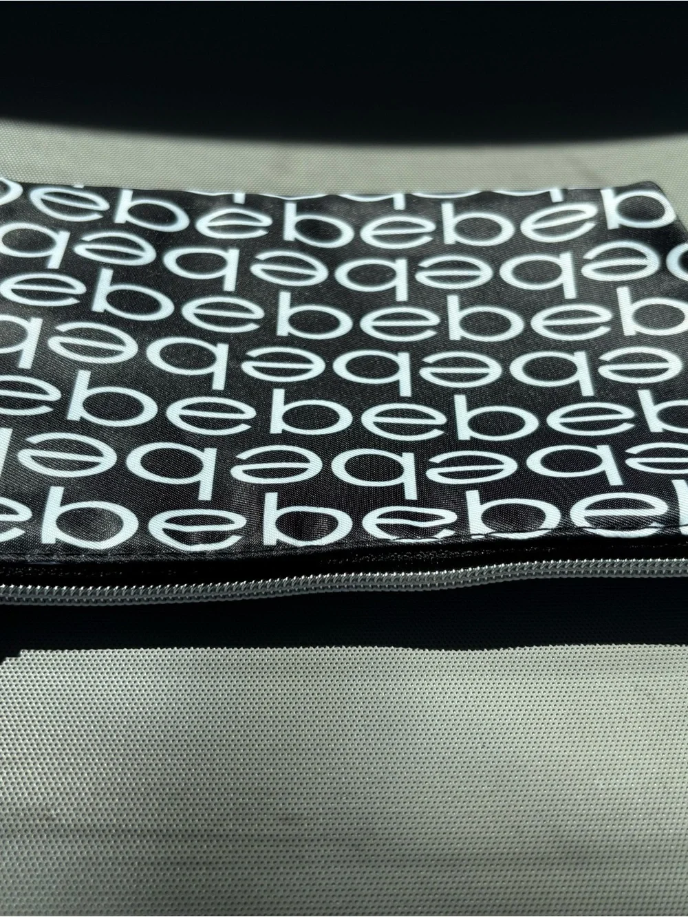 Bebe Black and White Logo Pouch